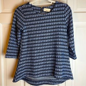 Mellóday 3/4 Sleeve Hi-Low Sweater Blue Hues with Zipper Accent Women’s Size XS